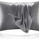 BEDELITE Satin Pillowcase for Hair and Skin, Super Soft and Cooling Similar to Silk Pillow Cases 2 Pack with Envelope Closure, Gift for Women Men(20"x30" Queen Size, Dark Grey)