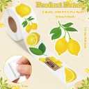 Yellow Lemon Sticker Roll- 1000Pcs Spring Summer Clementine Fruit Waterproof Aesthetic Decals for Scrapbook Crafts Laptop Party Supplies Favors Windows Water Bottle Home Decor Guiatr Birthday