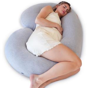 Pharmedoc Pregnancy Pillows, C-Shape Full Body Pillow  Jersey Cover Dark Grey  Pregnancy Pillows for Sleeping  Body Pillows for Adults, Maternity Pillow and Pregnancy Must Haves, New Mom Gifts (C-shape Dark Gray)