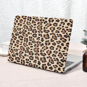 Seorsok Compatible with MacBook Air 13 Inch Case 2022 2021 2020 2019 2018 Release A1932 A2179 M1 A2337 Touch ID,Elegant Brown Leopard Leather Plastic Hard Shell Case with Keyboard Cover,Apricot