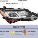 Generic 2018-2022 Camry Headlights,LED Projector Headlight Assembly Compatible with Toyota Camry L LE SE,Headlight Headlamp for Camry 2018-2022 Replacement Right Passenger Side, Black