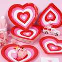 3 x 50 Pcs Valentine's Day Paper Plates Disposable Plates Red Pink Heart Shaped 8.6 x 9.3 Inch Decorative Tableware Dessert Plate for Wedding Anniversary Party Tableware Supplies