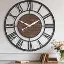30 Inch Walnut Large Roman Numeral Wall Clocks for Living Room