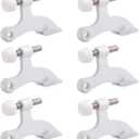 HOMOTEK 6 Pack Hinge Pin White Door Stopper,Adjustable Deluxe Heavy Duty Door Stopper 2-1/2"x1-3/4,with White Rubber Bumper Tips