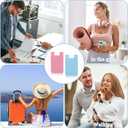 2 x 2 PCS Phone Wallet Stick on, Credit Card Holder for Back of Phone Case Strong Adhesive Sticker on Great Storage Compatible for Most Smartphones(Blue, Pink)