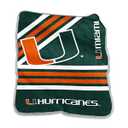 Logo Brands NCAA Miami Hurricanes Raschel Throw Blanket - Super Plush Comfort, Sublimated Logo, Machine Washable