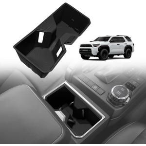 Muslogy Center Console Cup Holder for 2025-2026 Toyota 4Runner Accessories | for 2025-2026 Toyota 4Runner Middle Console Armrest Front Drink Stopper Non-Slip Silicone Rubber Organizer