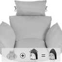 Egg Chair Cushion, Hanging Basket Chair Cushions with Pillow, Soft Outdoor Swing Cushions Replacement with Waterproof Patio Egg Chair Covers (Grey), 21 inches x 21 inches