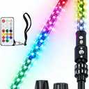 Hoffen 4FT Boat Navigation Lights, 360 Degree Running Boat Stern Light - 2NM Coast Guard Compliant - 12 Solid Stern Lights Color & Remote Control for Pontoon, Skiff,Truck RV