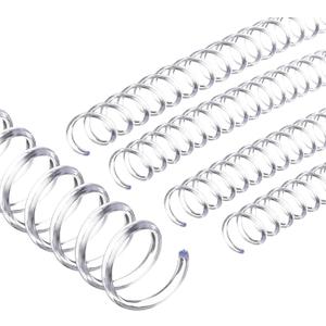 PATIKIL 10mm(3/8") Plastic Spiral Binding Coils, 20 Pcs Binding Spirals 50 Sheet Capacity 4:1 Pitch Binding Spirals for Binding Paper Sheets, Transparent