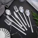 DaYammi 150 Pcs Silver Plastic Silverware, Silver Disposable Cutlery Heavy Duty Disposable Silverware Include: 50 Plastic Forks, 50 plastic Spoons and 50 Knives for Party Wedding