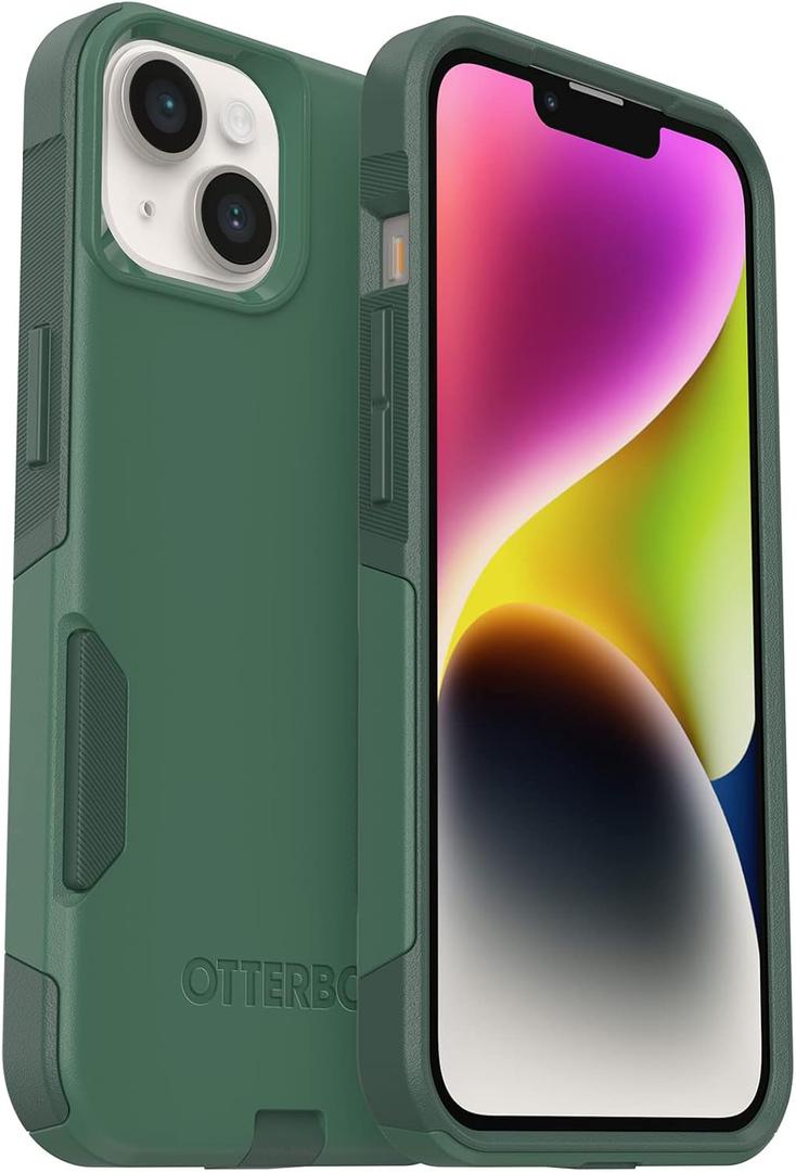 OtterBox iPhone 14 & iPhone 13 Commuter Series Case - TREES COMPANY (Green), slim & tough, pocket-friendly, with port protection