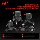 A-Premium 4PCS Engine Motor Mount Transmission Mount Torque Strut Mount Set Compatible with Toyota Camry 2007 2008 2009 2.4L, Automatic Trans, Replace# 123090H060 123720H090 123620H030 123610H100