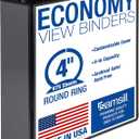 Samsill 4 Inch 3 Ring Binder, Economy Round Ring, Clear View Cover, 675 Sheet Capacity - for School, Home, Office - Black