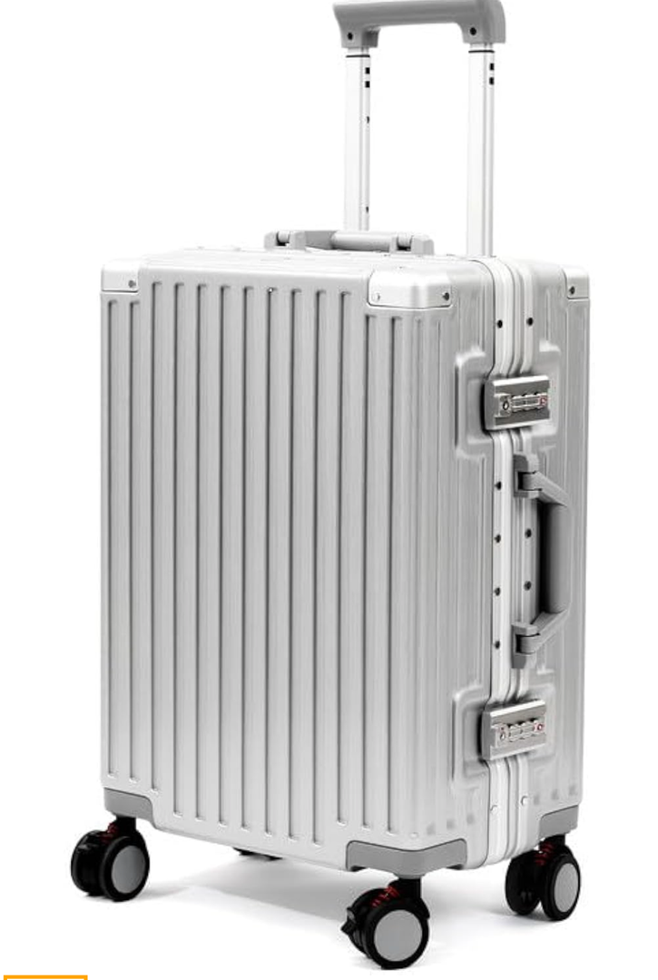 Carry On Luggage 22x14x9 Airline Approved, Zipperless Luggage Carry On, Hard Shell Suitcases with TSA Lock, Lightweight Carry On Suitcases with Aluminum Frame (silver, 20inch)