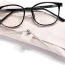 FONHCOO Blue Light Blocking Glasses Fashion Round TR90 Frame Transparent Eyewear Anti UV Computer Glasses for Women Men