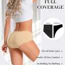 Cotton Underwear Womens Full Coverage Hipster Panties Soft Low Rise Breathable Ladies Briefs Multipack (Beige)