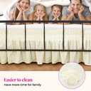 RIMELA Cream Yellow Bed Skirt Queen Size 18 Inch Drop Split Corners, Wrap Around Elastic Bedskirt, Dust Ruffle for Adjustable Bed Base Machine Washable Easy to Install Bed Skirts