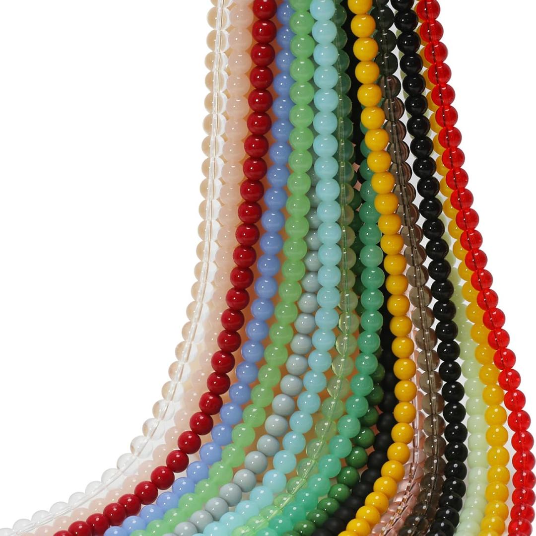 8mm Glass Beads for Jewelry Making 900pcs Colored Round Bracelet Beads Bulk Smooth Loose Spacer for DIY Necklace Earring & DIY Crafts Supplies (GB11-MIXED)