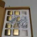 Khtumeware 8 Pack 1 inch Champagne Bronze Cabinet Knobs Zinc Satin Brass Square Drawer Pulls for Dresser Drawers