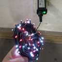 2 Pack 
YEGUO 66ft 200 LED Christmas Lights Outdoor Waterproof, 8 Modes Purple String Lights Plug in, Green Wire Twinkle Tree Lights Indoor with Timer Memory