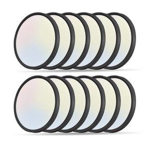 12PK 12 Inch LED Flush Mount Ceiling Light, 24W, 2520LM, 3000K/4000K/6000K CCT Selectable, 0.9inch Super Slim Black LED Ceiling Fixtures, Low Profile Round Flat Panel Light for Bedroom,Kitchen,Hallway