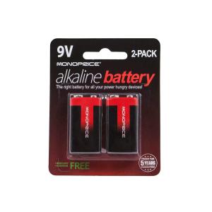 Monoprice Alkaline 9V Battery, 2Pack (110368)