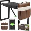 seasky Foldable Garden Kneeling and Seat, Anti-Tipping Gardener Bench Widened Thick Soft Kneeling PadHeavy Duty Gardening Stool with Garden Tool Bag, Gardening Gift for Women(Without Gloves) (Black)