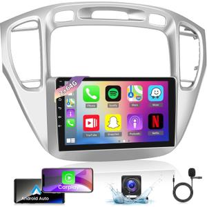 [2+64G] Android 13 Car Stereo for Toyota Highlander 2000-2007 - Wireless Carplay & Android Auto, 9 Inch Touchscreen Car Radio with WiFi GPS Navigation Bluetooth SWC + AHD Backup Camera