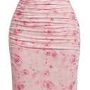 GORGLITTER Women's Floral Spring Summer Wedding Guest Dress Bridal Shower Cocktail Tea Party Beach Midi Sun Dress 2026 (Medium, Pink)