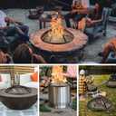 Fire Pit Spark Screen, Fire Pit Screen 27 Inch Round with Handle & Poker, Collapsible Heavy Duty Mesh Fire Pit Cover Fire Pit Lid for Outdoor/Patio/Backyard/RV Camping/Beach