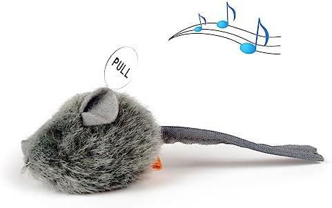 TTcat Catnip Matatabi Silvervine Mouse for Cats & Kittens,Cat Mouse Toy Interactive,Melody Chaser Cat Play Squeaking Mouse，Mouse Sound Cat Toy.