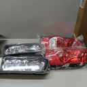 Headlights Tail Lights Assembly Kit for 2003-2006 Chevy Silverado 1500 2500/2007 Chevy Silverado Classic, Headlamp w/Rear Brake Lamp Taillight, Black Housing Clear Corner