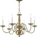 Livex Lighting 5006-01 Williamsburgh 6 Light Antique Brass Chandelier