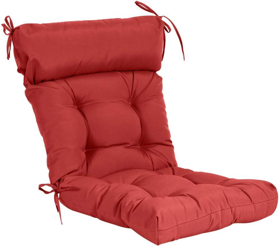 QILLOWAY Indoor/Outdoor High Back Chair Cushion,Tufted, Replacement Cushions - Set of 2 All Red