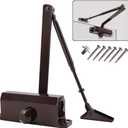 MARIE Automatic Door Closer Commercial Grade 2 Spring Heavy Duty Fireproof Adjustable Door-Closer, Brown