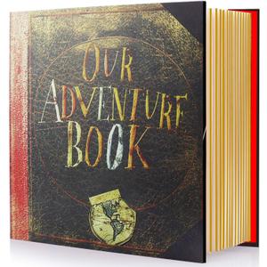 Photo Album Scrapbook, Our Adventure Book, DIY Handmade Album Scrapbook Movie Up Travel Scrapbook for Anniversary, Wedding, Travelling, Baby Shower, etc (Photo Album)