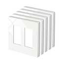 5 Pack BESTTEN 2-Gang Screwless Wall Plate, USWP4 Glossy Off White, Decorator Receptacle Outlet Cover, Decor Switch Plate, H4.69” x W4.73”