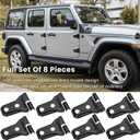 Door Hinge Cover Trim Exterior Accessories Decoration for 2018-2025 Jeep Wrangler JL JLU Sport Sahara Freedom Rubicon Unlimited & Gladiator JT 2-Door and 4-Door (Black 8PCS)