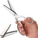Jasni 100% Full Stainless Steel Heavy Duty Sharpe Decorative Edge Zig Zag Pinking Scissors Professional All-Metal Shears for Fabric, Paper, DIY Crafts, and Sewing Projects