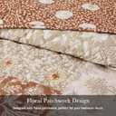 CASAAGUSTO Queen Quilt Set - 3 Pieces Patchwork Terracotta Quilt Bedding Set, Lightweight Queen Bedspread Coverlet, Reversible Floral Bed Cover for All Seasons (90"x94", 1 Quilt + 2 Pillow Shams)