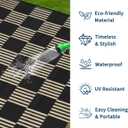 Garvee Waterproof Outdoor Rug 9x12, Checkered Foldable Plastic Straw Patio Camping Rug, Outdoor RV Carpet for Deck Camper Porch Balcony Backyard Picnic Beach Black and Brown