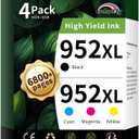 952XL Ink Cartridges Combo Pack Replacement for HP 952XL 952 XL Ink Cartridges to Use with HP Officejet Pro 8710 7740 8720 8702 8210 7720 8715 8730 8740 8216 Printer (Black/Cyan/Magenta/Yellow)