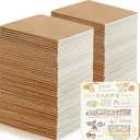 50 Pack Mini Pocket Kraft Notebooks, 4 x 4 Inch Blank Journal Notepad, Small Sketchbook for Writing and Drawing(24 sheets/48 pages)