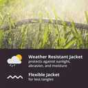 Outdoor Extension Cord Waterproof 100 FT, Black 12/3 SJTW Heavy Duty, Flexible 100% Copper 3 Prong Extension Cord for Lawn, Garage,UL Listed