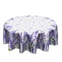 Lavender Round Tablecloth - 60 Inch Purple Florals Butterfly Polyester Fabric Spring/Summer Flowers Leaf Table Cover for Kitchen Dining Room Picnic Party Outdoor