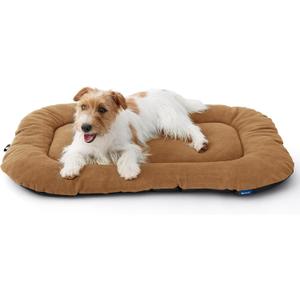 Bedsure Washable Dog Crate Pad for Medium Dogs, Anti-Slip Puppy Kennel Dog Bed for Crate - Ultra Soft Fleece Flat Thin Pet Mat (Not Chew Proof), Brown 29"x21"