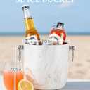 Insulated Ice Bucket, 3L Double Wall Stainless Steel Ice Bucket with Tongs,Lid, Scoop and Strainer, Ice Buckets for Parties,Cocktail Bars, Chilling Beer, Champagne, Wine Bottles