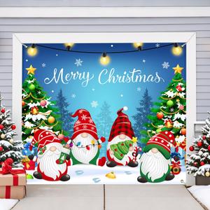 Christmas Garage Door Cover 7x8FT: Single Garage Christmas Decorations with Bar Magnets & Ropes, Holiday Garage Door Banner Decorative Xmas with Installation Instructions (Buddy Gnome)