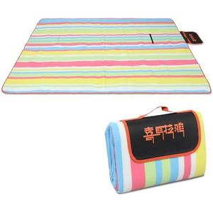 喜马拉雅 Himalaya Large Picnic Blankets Waterproof Foldable 78" X 78", Single-Faced Fleece, 3-Layer, 6-8 Persons, Sandproof, Beach Mat Outdoor Picnic Mat for Camping Party Park